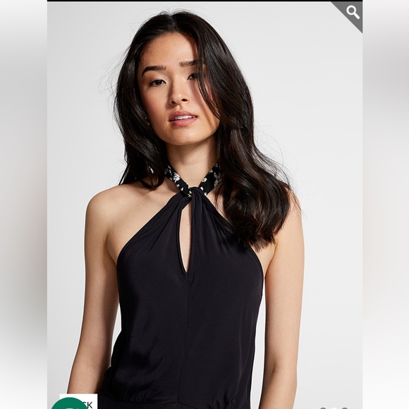 NEW Scotch & Soda Mini Flowers Halter Black Jumpsuit - Picture 3 of 3